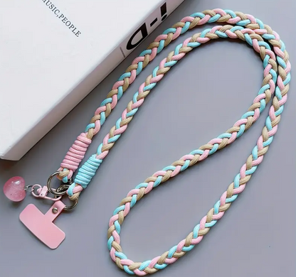 Flätad crossbody-mobilrem