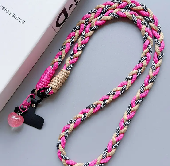 Flätad crossbody-mobilrem