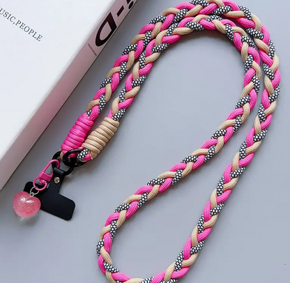 Flätad crossbody-mobilrem