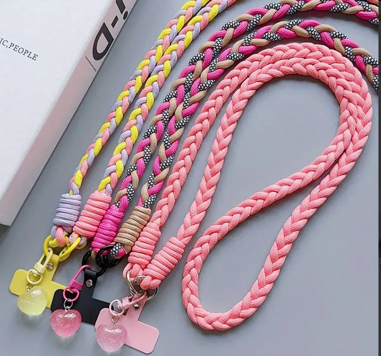 Flätad crossbody-mobilrem